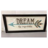 Framed DREAM Decor Sign 21.5' x 9.5ï¿½