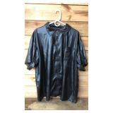 New 5XL Black Zip Up Shirt Jacket