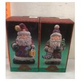 2 Santa Figurines