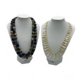 Antique mother of pearl & Hong Kong necklaces