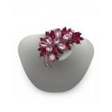 Pink crystal rhinestone teardrop brooch