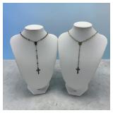 2 early rosaries 1 marked Sterling