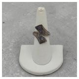 Sterling abalone inlay ring