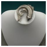 Antique koi fish brooch