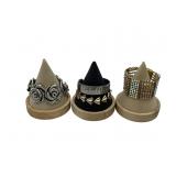 Vintage Pearl, rhinestone, gold silver bracelets