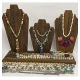 18 vintage necklaces-pearl, lucite, turquoise