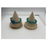 2 turquoise agate stone bracelets
