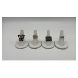 4 costume jewelry rings
