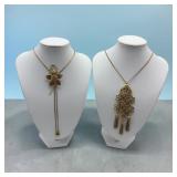 Trifari gold tassel & filigree necklaces