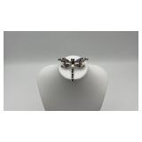 Amethyst rhinestone dragonfly brooch