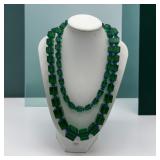 MC cubist emerald glass segmented necklace
