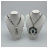 2 MC turquoise & pearl necklaces