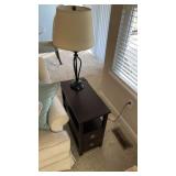 Side Table with Drawers and Lamp