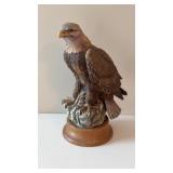 12' Andrea ceramic bald eagle on wood stand