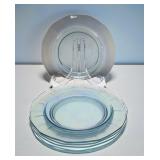 6 Fostoria blue Fairfax plates 8 1/2'