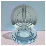 6 fostoria blue Fairfax dessert plates