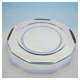 14' fostoria blue Fairfax 12 sided platter