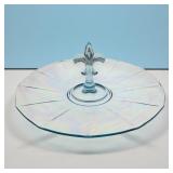 11' Fostoria blue Fairfax handled server