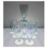 10 fostoria blue Fairfax water goblets