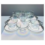 10 fostoria blue Fairfax cups saucers sets