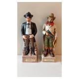 14' pair lionstone whiskey decanters Jesse james