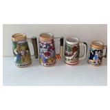 4 steins Budweiser