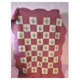 Hand stitched block quilt 68 x 85