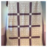 Hand stitched block quilt 74 x 94