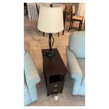 Side Table with Drawers and Lamp