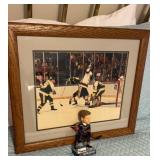 Framed Hockey Photo & Gretzky Bobblehead