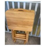 Wooden TV Trays Set