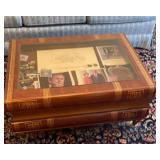 Book Style Display Coffee Table with Contents