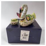 JM McCall blue sky Swan container & ribbon