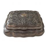Vintage pewter jewelry casket