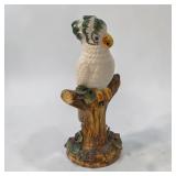 10' Italian Majolica ceramic cockatoo statue