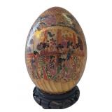 8' enamel hand-painted porcelain egg on stand