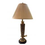 Unique ceramic medallion table lamp