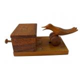 Folk art woodpecker toothpick grabber