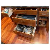Kitchen cabinet drawers under island
