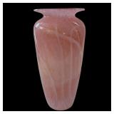 11' plaster pink art glass cylinder vase