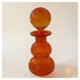 8' Amberina glass bubble decanter