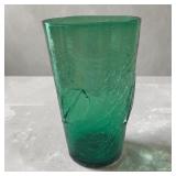 10' crystal emerald crackle glass cylinder vase