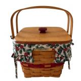 Longaberger cranberry basket w/ liner, insert