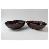 Pair 10' marcrest pottery divided servers