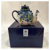 9 1/2' JM McCall blue sky blueberry teapot