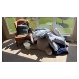 Blankets, Chair, Pillows