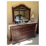 Bassett Dresser with Mirror and Contents