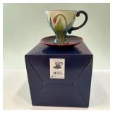 JM McCall blue sky Poppy teacup & saucer