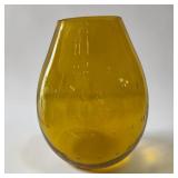 12' Vaseline art glass bulb vase