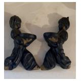 Vintage Chalkware Harem Servant Wall Hangings